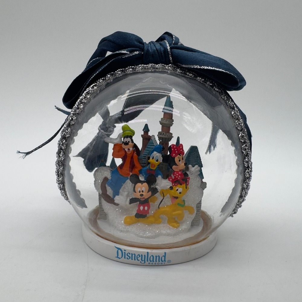 Disneyland Resort Mickey Minnie Castle Christmas Ornament Disney Parks Globe EUC